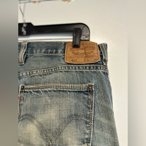 Levi's Y2K 514 Men's Jeans 34x30 Straight Leg Distressed Medium Wash. 5 Pocket. - Picture 14 of 16